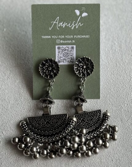 Oxidized Silver Earring