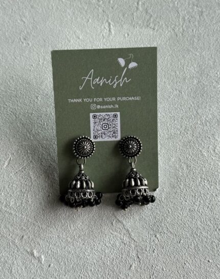 Oxidized Silver Mini Jhumka