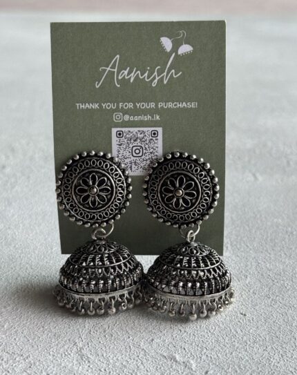 Oxidized Silver Jhumka