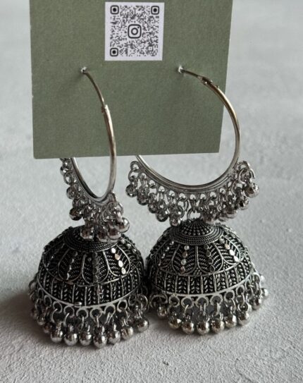 Oxidized Silver Jhumka