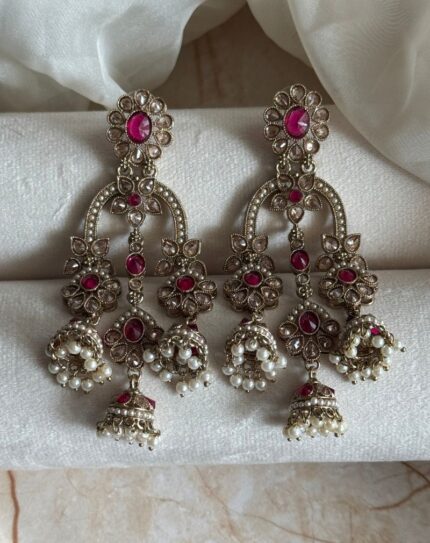 Hot Pink Stone Earring