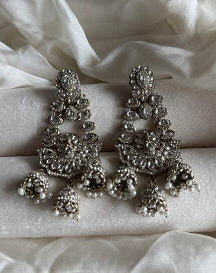 White Stone with Cream Pearls