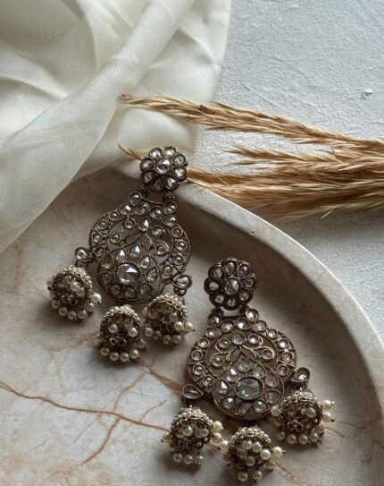 White Stone Earrings