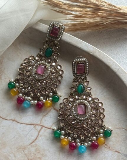 Multicoloured Stone Earring