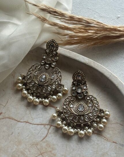 White Stone Earrings
