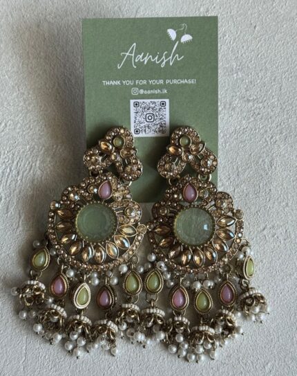 Mint and Pink Earring