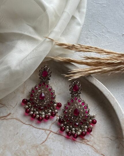 Pink Stone Earrings
