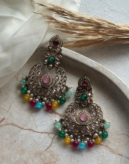 Multicoloured Stone Earring
