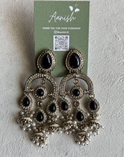 Black Stone Earring