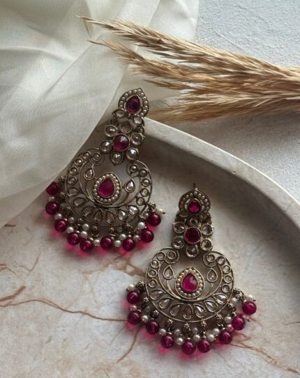 Hot Pink Stone Earring