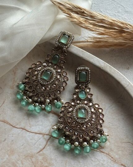 Seaform Green Stone Earring