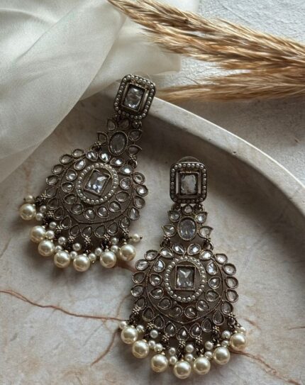 White Stone Earring