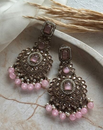 Pink Stone Earrings