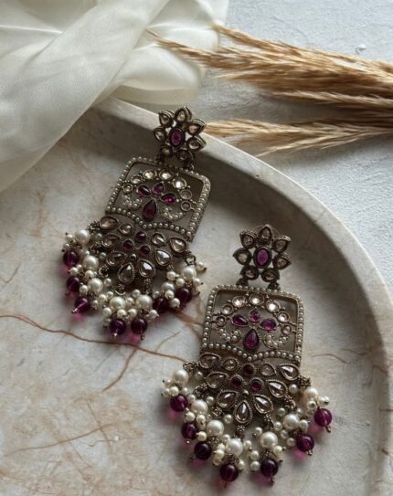Deep Purple Stone Earring