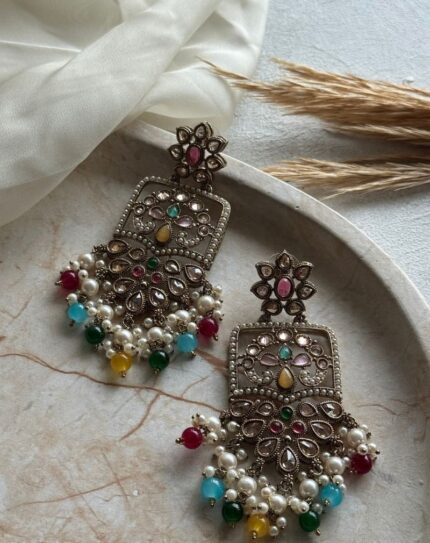 Multicoloured Stone Earring