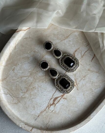 Black Stone Earring