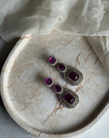 Purple Stone Earrings