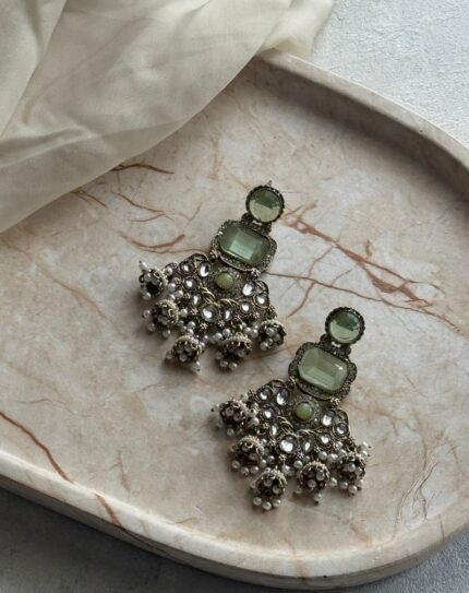 Mint Green Stone Earrings