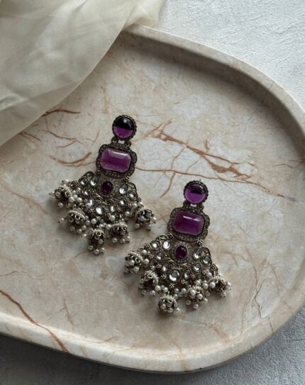 Purple Stone Earring