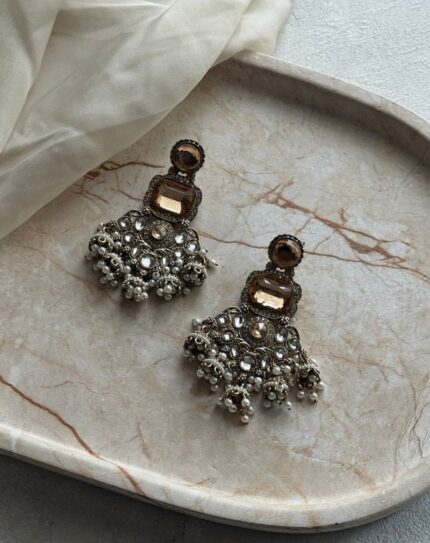 Golden Stone with Cream Pearls