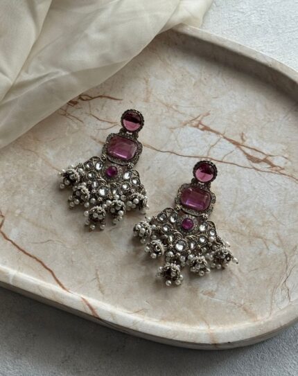 Pink Stone Earrings