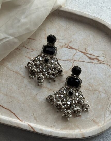 Black Stone Earring