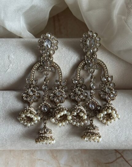 White Stone Earrings